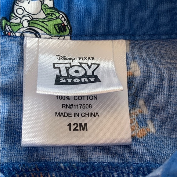 Disney Toy Story Blue Button Down Shirt 12M Baby Boy EUC - Picture 5 of 7